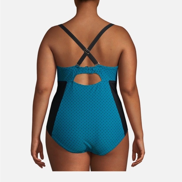 Terra & Sky Teal and Black One-Piece Swimsuit - Picture 2 of 7